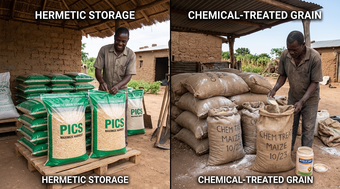 Hermetic Bags vs Chemical Storage for Small Farmers